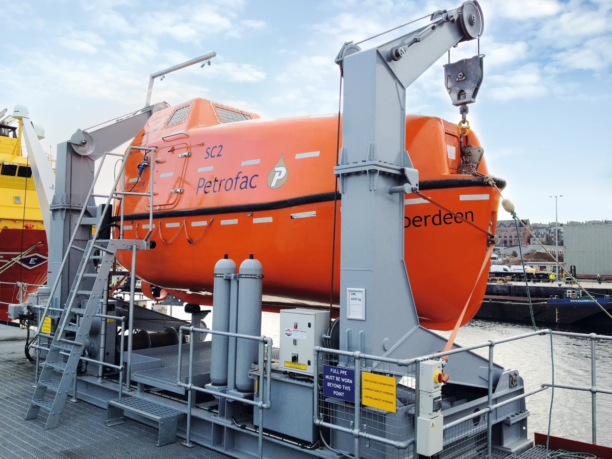 Life boat davit panel repairs