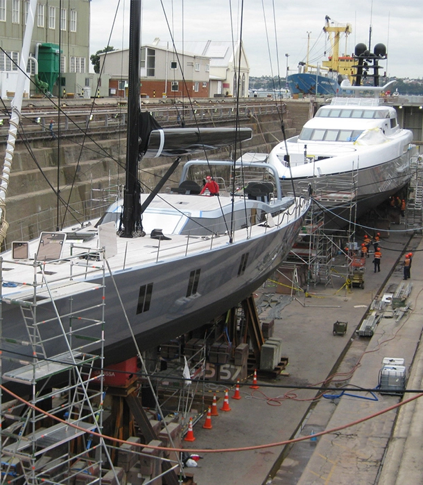 Yacht dry docking
